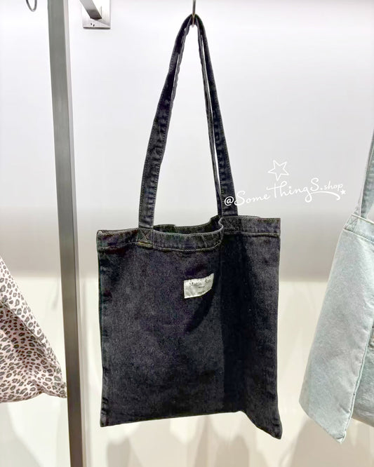 韓國 🇰🇷 Matin Kim Matin Stitch Denim Ecobag Tote 刺繡 Logo 復古水洗牛仔布袋