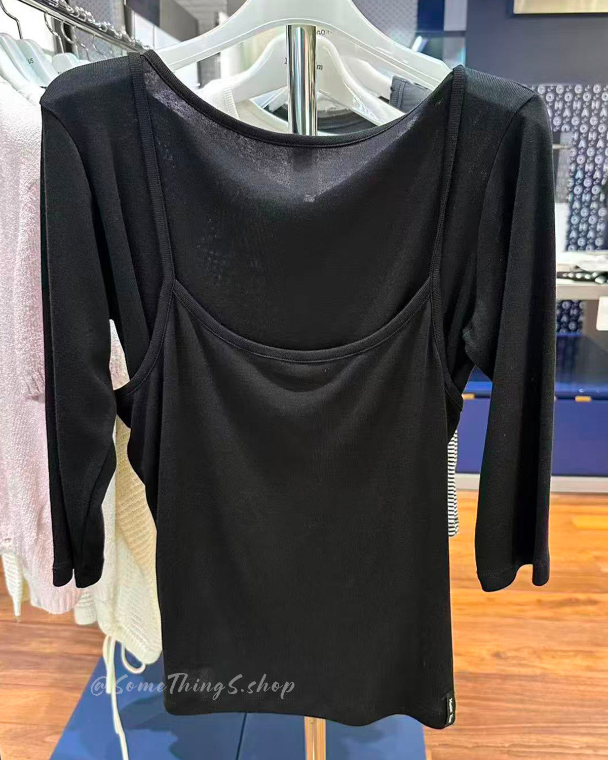 韓國 🇰🇷 Matin Kim 女裝 7分袖 Ribbed Top & Tank layered 柔軟薄混紡 2件套