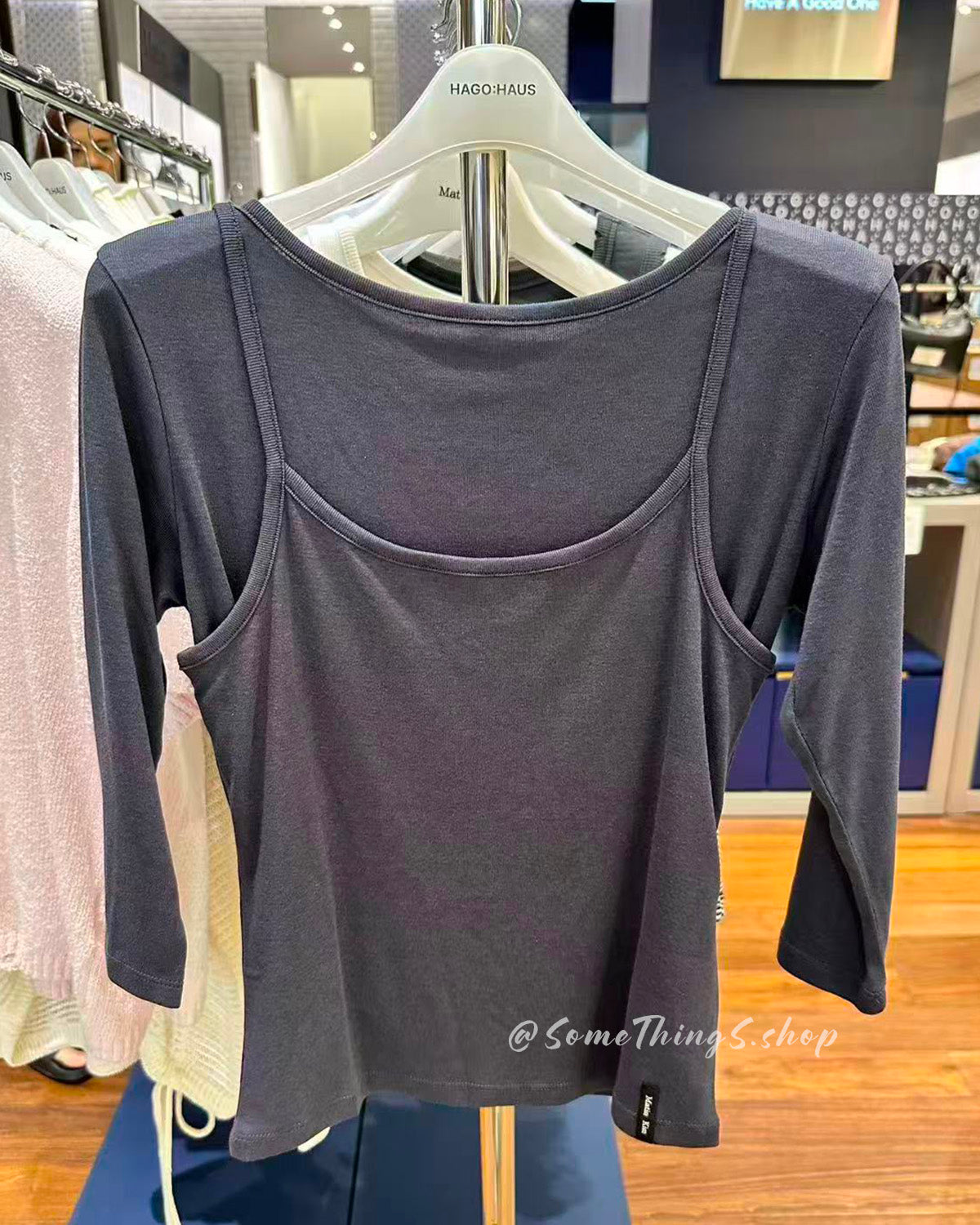 韓國 🇰🇷 Matin Kim 女裝 7分袖 Ribbed Top & Tank layered 柔軟薄混紡 2件套