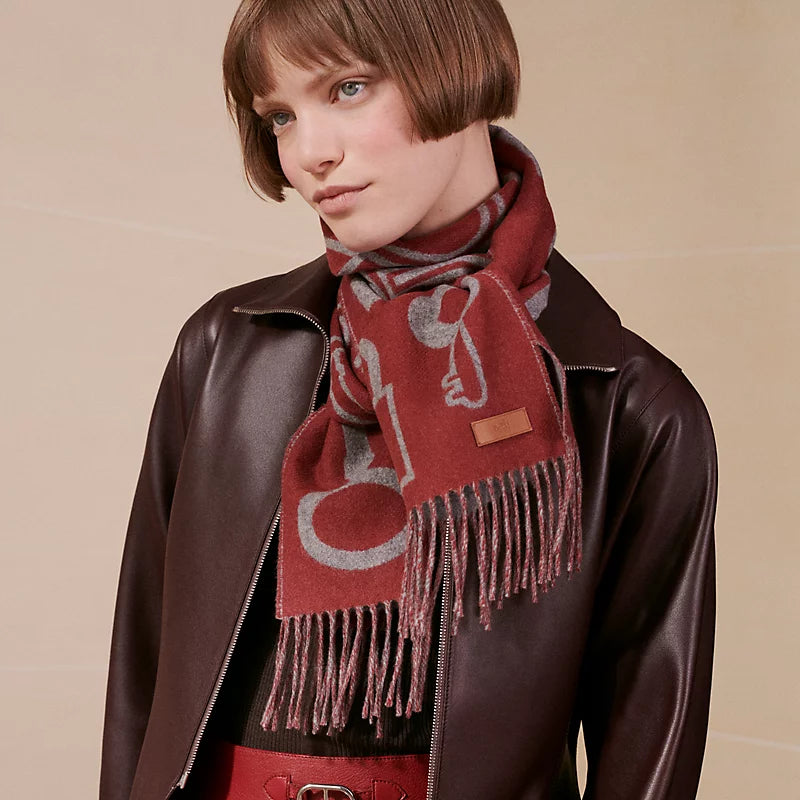 Hermes Casaque Porte-Clefs muffler 鑰匙鏈圖案 圍巾|100% cashmere • Unisex|2024 年全新秋冬款