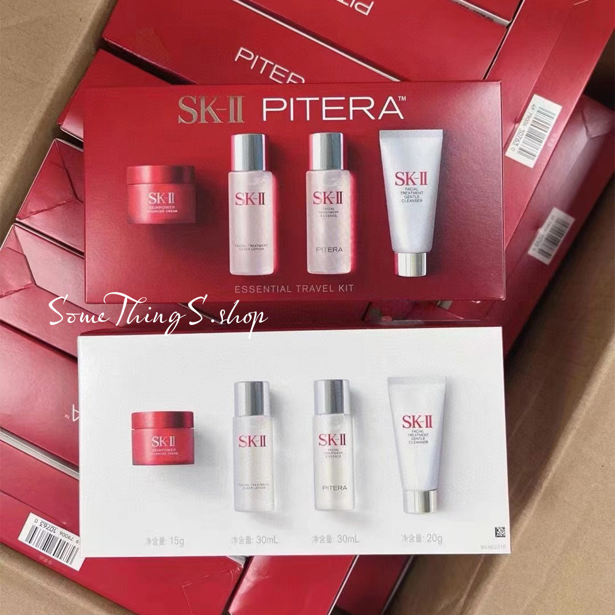 SK-II Essential Travel Kit 4pcs-set Ace 👑 Moisturizing and skin care 4-piece travel set|Cleanser. Clear and clear dew. Fairy water. essence cream