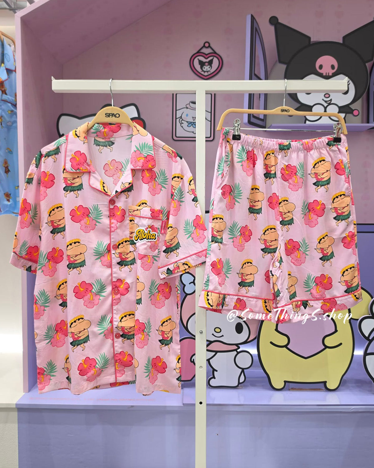 韓國 🇰🇷 SPAO x 蠟筆小新 unisex Adult Hawaiian Short-sleeve Pajamas|限量版