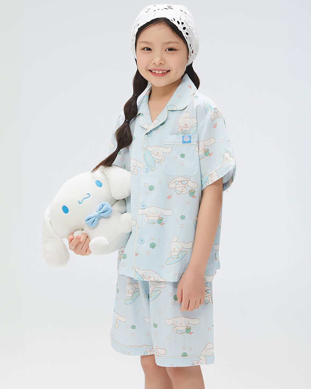韓國 🇰🇷 SPAO Kid x Sanrio Unisex 兒童短袖睡衣套裝|Cinnamoroll 玉桂狗