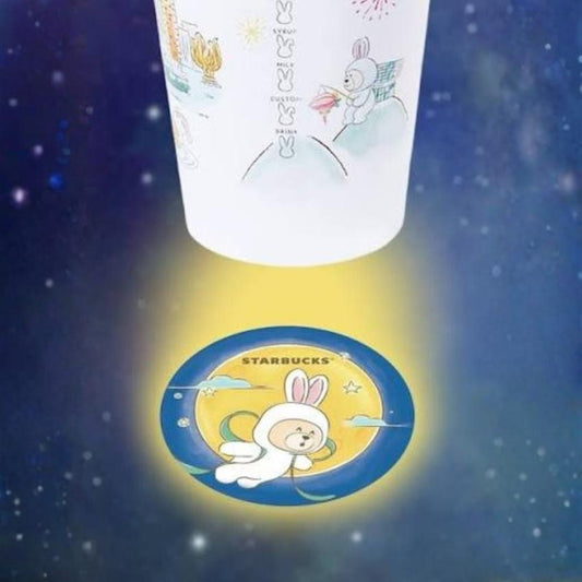 【2026 限量版】Starbucks Bearista Moon Bunny Giant Cup|巨型月兔杯投影燈+中秋月餅3個+濾掛咖啡3包|月餅禮券