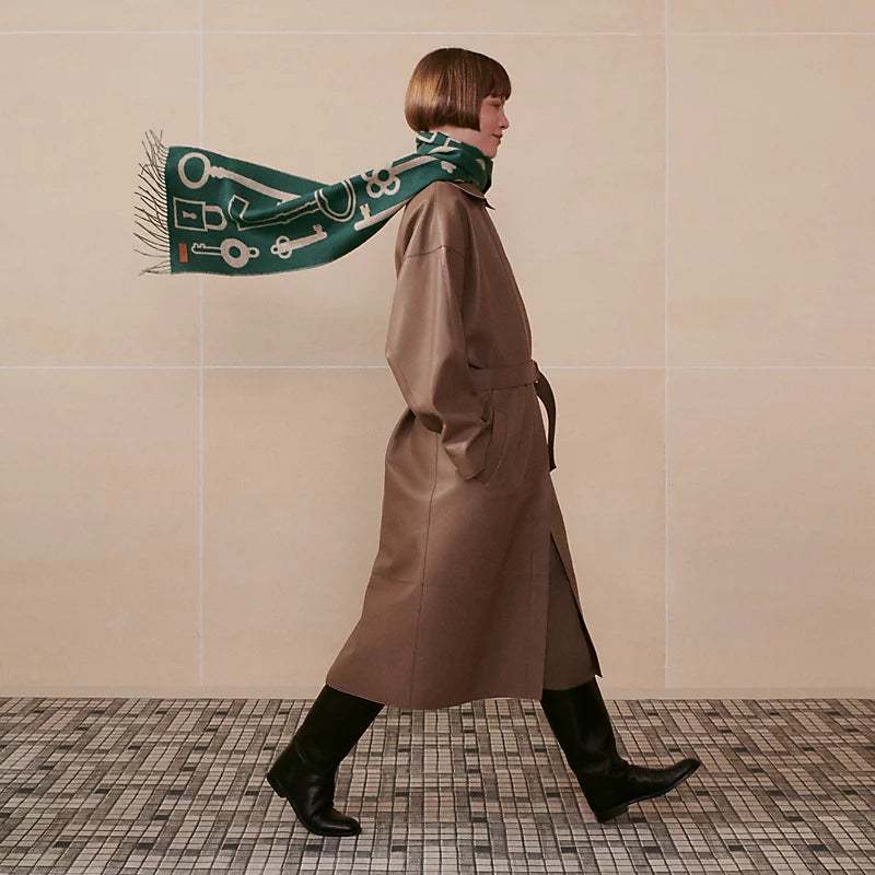 Hermes Casaque Porte-Clefs muffler 鑰匙鏈圖案 圍巾|100% cashmere • Unisex|2024 年全新秋冬款