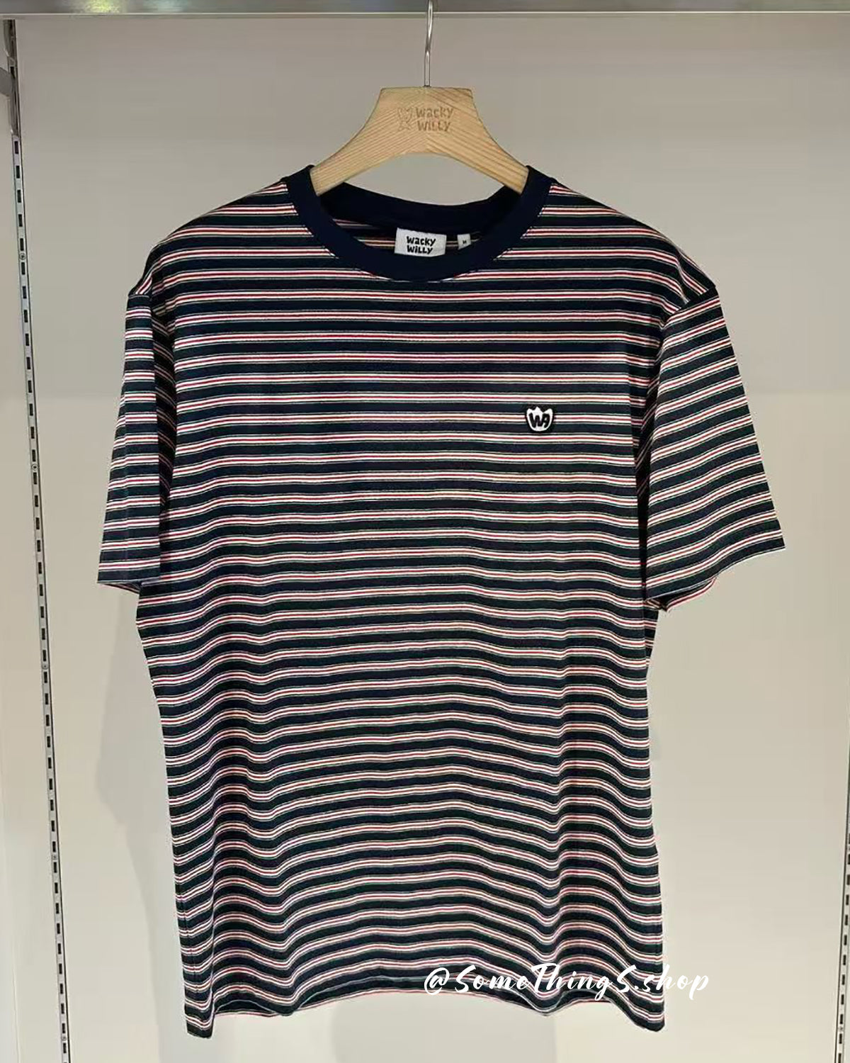 韓國 🇰🇷 Wacky Willy Unisex 小花 Logo 條紋 Tee|純棉寬鬆短袖上衣