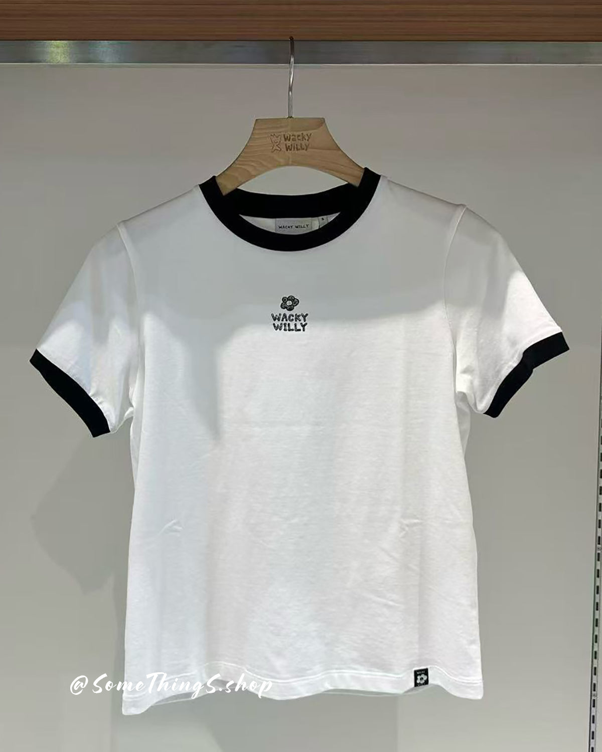 韓國🇰🇷 Wacky Willy 經典滾邊 短版短袖女裝 tee