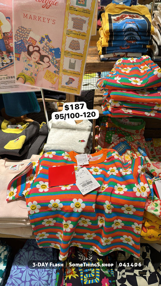 🇯🇵日本商品直送 ⟡ MARKEY'S 與韓國人氣生活雜貨 Wiggle Wiggle 2026 限量聯名系列｜Smile We Love 兒童 Tee ✿ 短褲