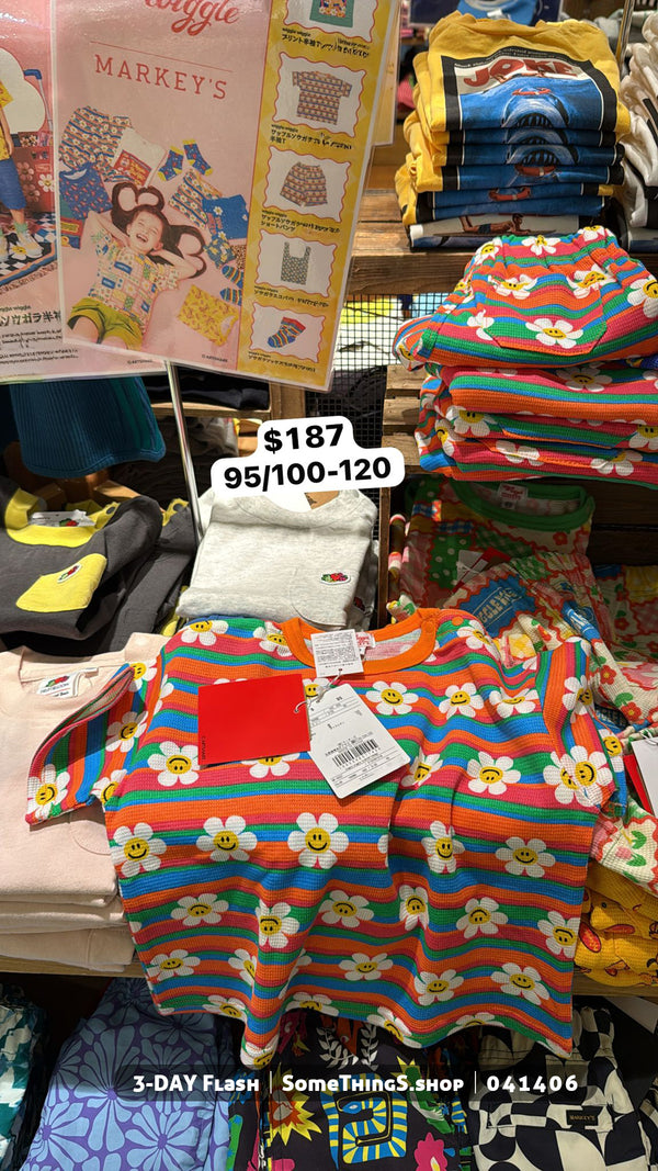 041406｜🇯🇵日本商品直送 ⟡ MARKEY'S 與韓國人氣生活雜貨 Wiggle Wiggle 2026 限量聯名系列｜Smile We Love 兒童 Tee ✿ 短褲