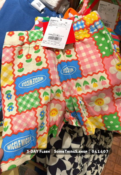 🇯🇵日本商品直送 ⟡ MARKEY'S 與韓國人氣生活雜貨 Wiggle Wiggle 2026 限量聯名系列｜Waffle Pattern 兒童 Tee ✿ 短褲