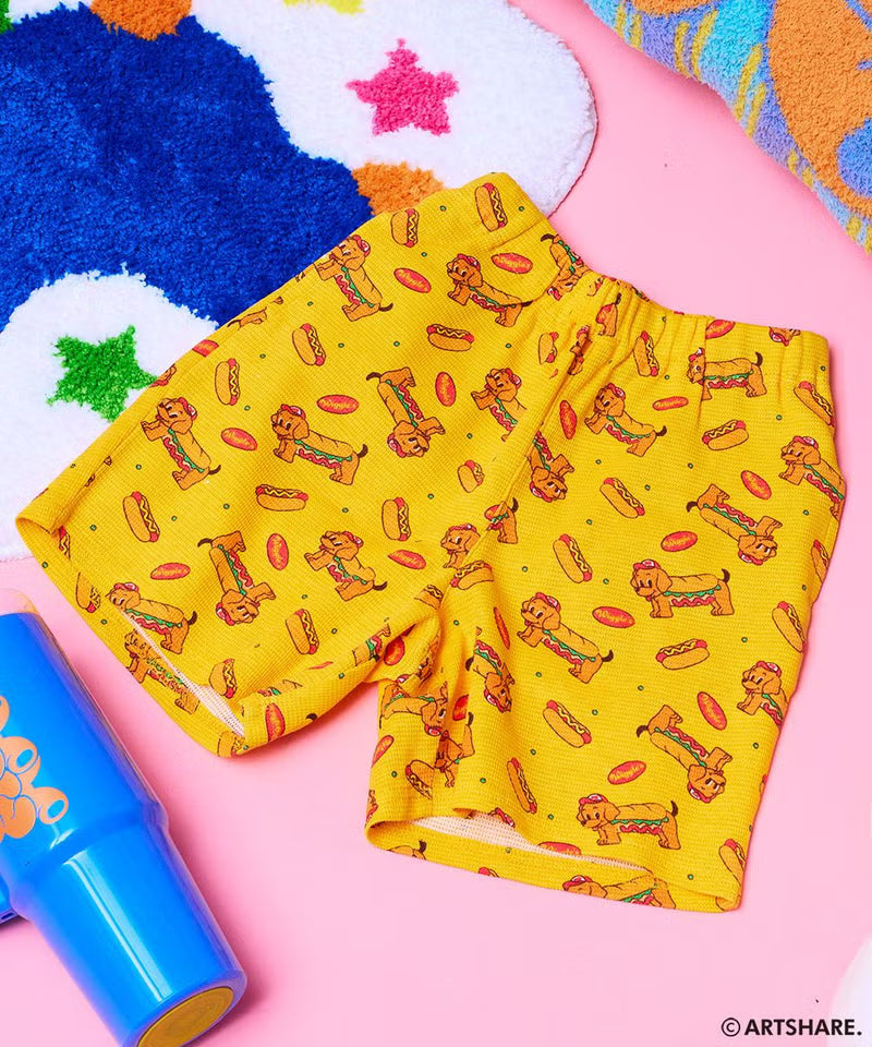 🇯🇵日本商品直送 ⟡ MARKEY'S 與韓國人氣生活雜貨 Wiggle Wiggle 2026 限量聯名系列｜Hotdog Dog Pattern 兒童 Tee ✿ 短褲