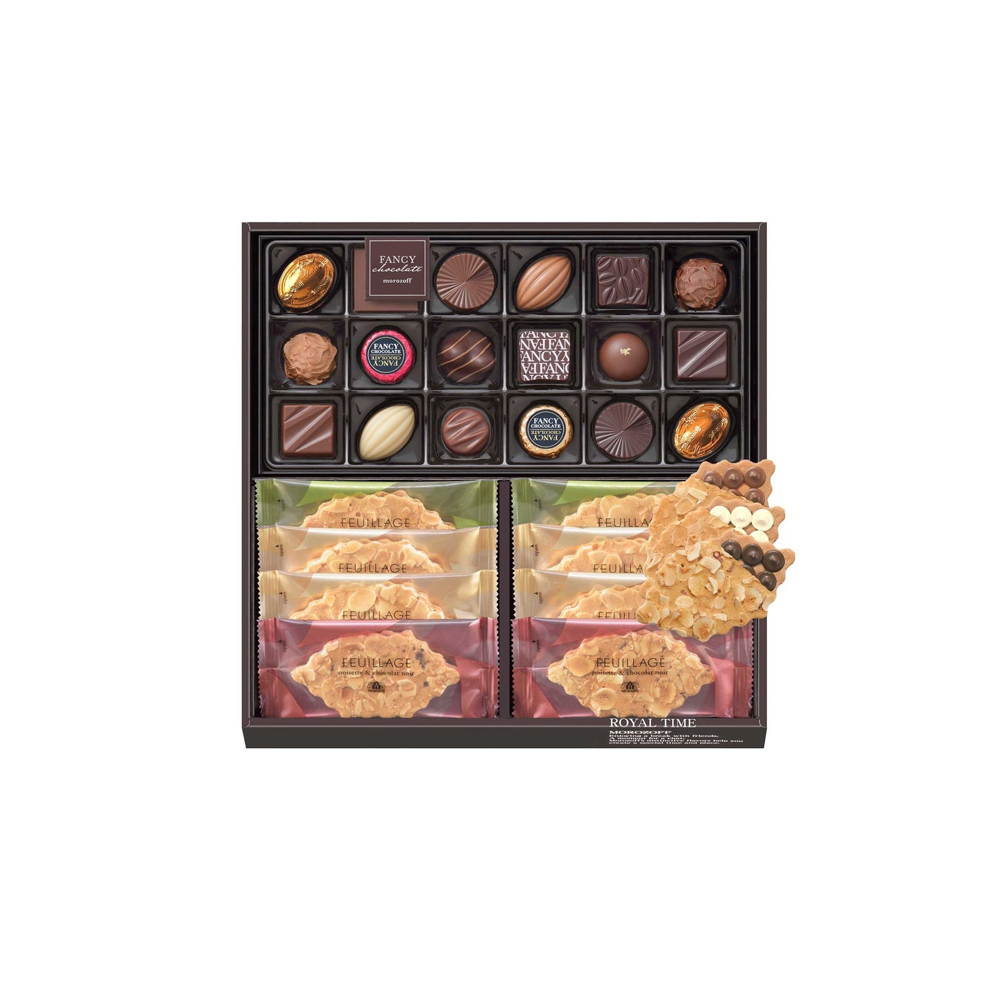 日本 Morozoff Royal Time 綜合禮盒｜朱古力、薄脆片、朱古力餡餅 【 店舖限定☆ 冬限定 】