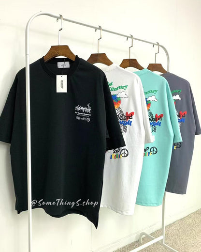 韓國 2nd Archive Unisex 3D puff print Circle Logo Tee Oversized T-shirt
