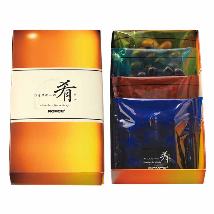 日本 ROYCE Chocolate for whisky 威士忌 下酒 佐酒 果仁朱古力｜4款禮盒裝｜62%可可、開心果、可可粒、黑糖夏威夷果仁｜不含酒精