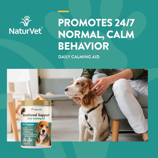 美國 NaturVet emotional support for dog 舒緩情緒 狗專用鎮靜保健品（每日配方）120粒