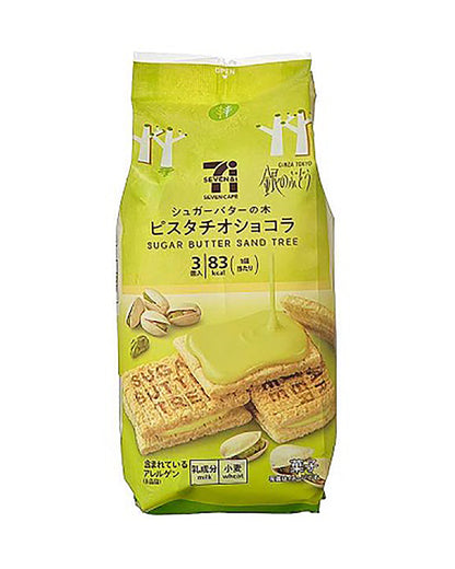 【 日本 7-11 限定 】Sugar Butter Sand Tree 開心果 糖烤牛油 白朱古力夾心酥餅 3個入