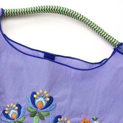 Ball &amp; Chain｜Original collection｜A4 2way bag Japanese embroidery waterproof folding eco-friendly bag shopping bag handbag shoulder bag｜Twitter Lavender