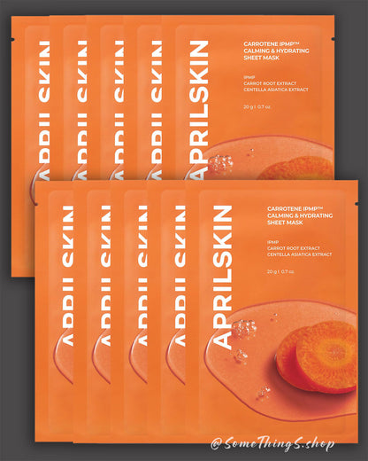 韓國🇰🇷 APRILSKIN 胡蘿蔔素 IPMP 舒緩保濕面膜 10片