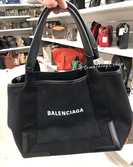 【日本🇯🇵 中古二手】Balenciaga 巴黎世家 Navy Cabas tote bag｜正版正貨