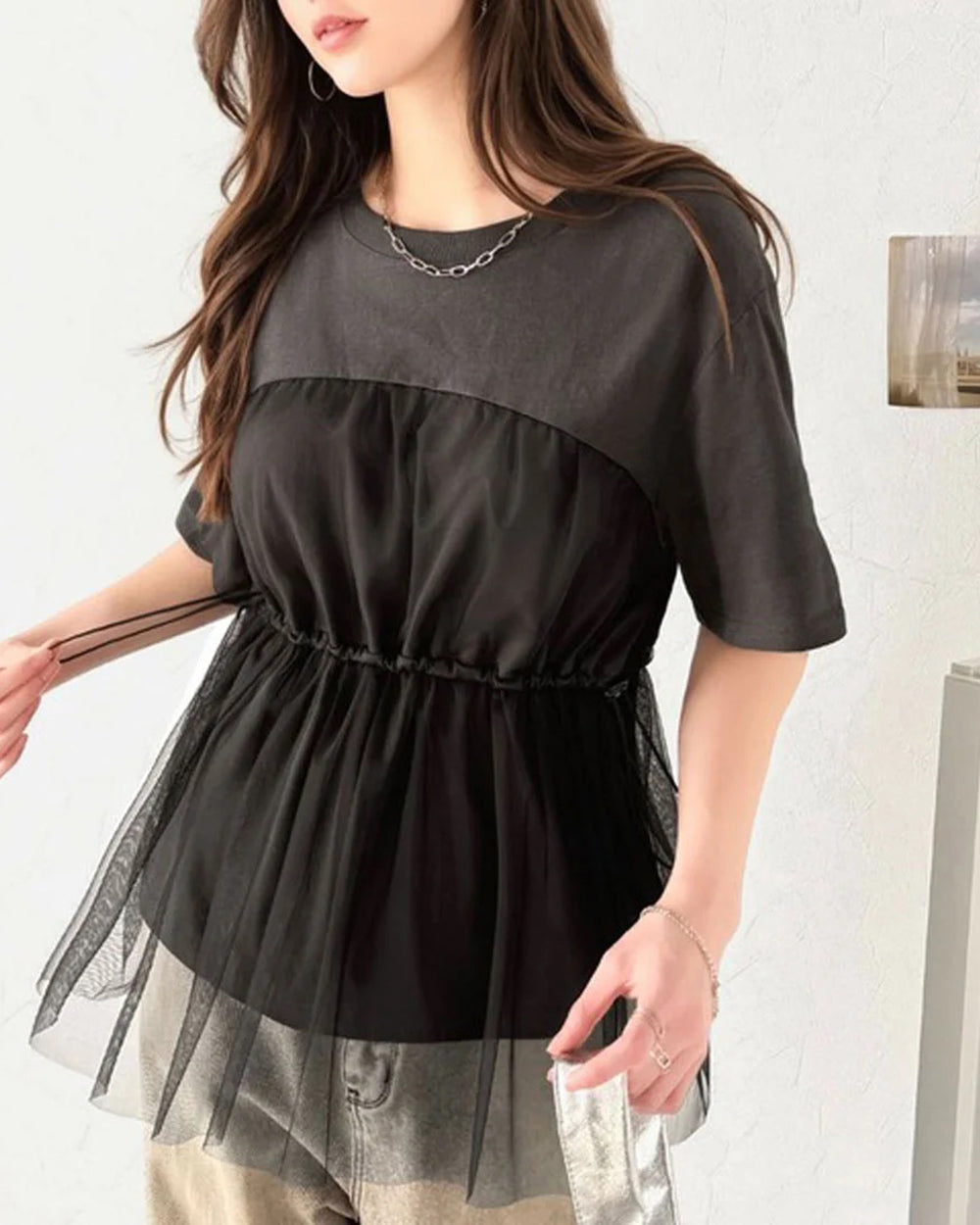 🇯🇵 日本入荷｜Classical Elf 100% 棉質 拼接薄紗 女裝Tee