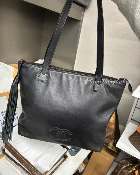 【日本🇯🇵 中古二手】Chanel CC Lambskin Tassel 小羊皮 Tote｜正版正貨