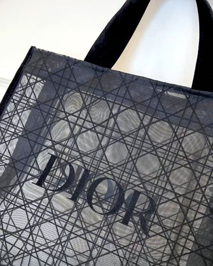 【 專櫃正品 】DIOR Beauty 經典黑色籐格紋 半透明大袋 Tote Bag｜VIP積分贈品 • 售完即止