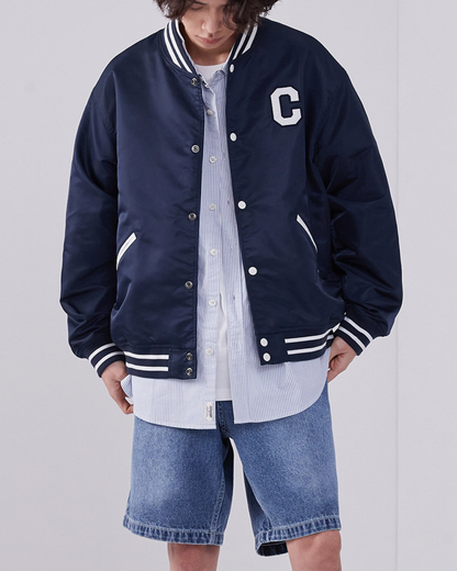 韓國 🇰🇷 COVERNAT C Logo Varsity Jacket｜經典 C Logo 復古棒球外套