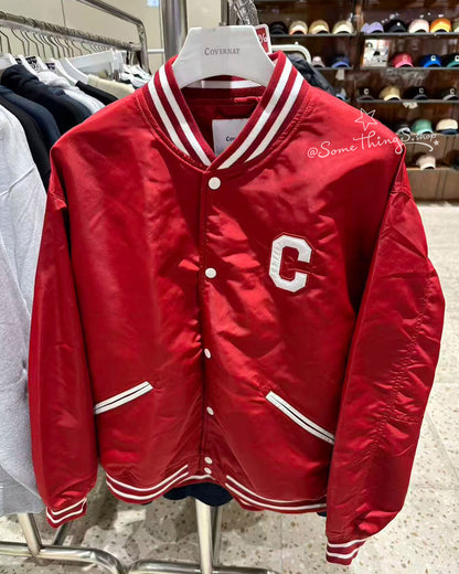 韓國 🇰🇷 COVERNAT C Logo Varsity Jacket｜經典 C Logo 復古棒球外套