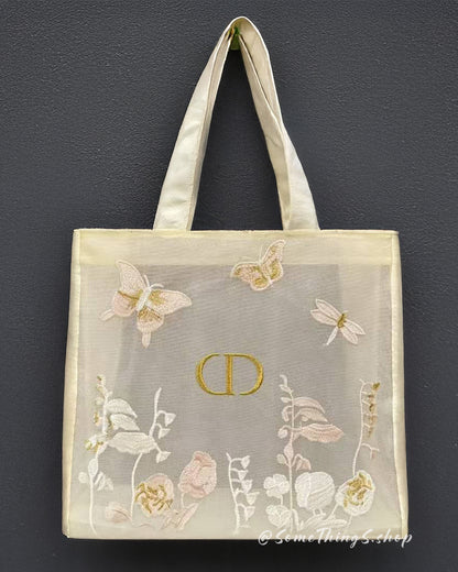 【 專櫃正品 】DIOR Beauty Floral embroidered mesh Tote bag and Pouch Set｜VIP積分贈品 • 售完即止