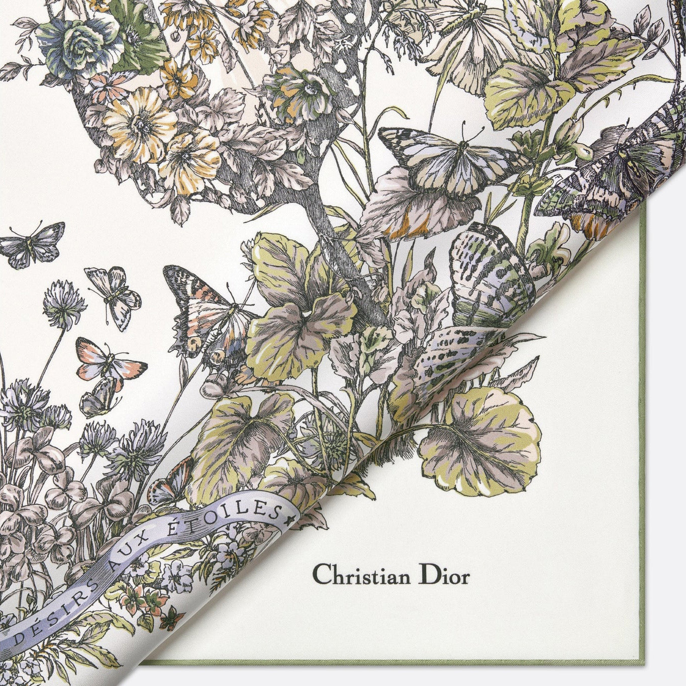 Christian Dior Women's Butterfly Around The World silk scarf 小方