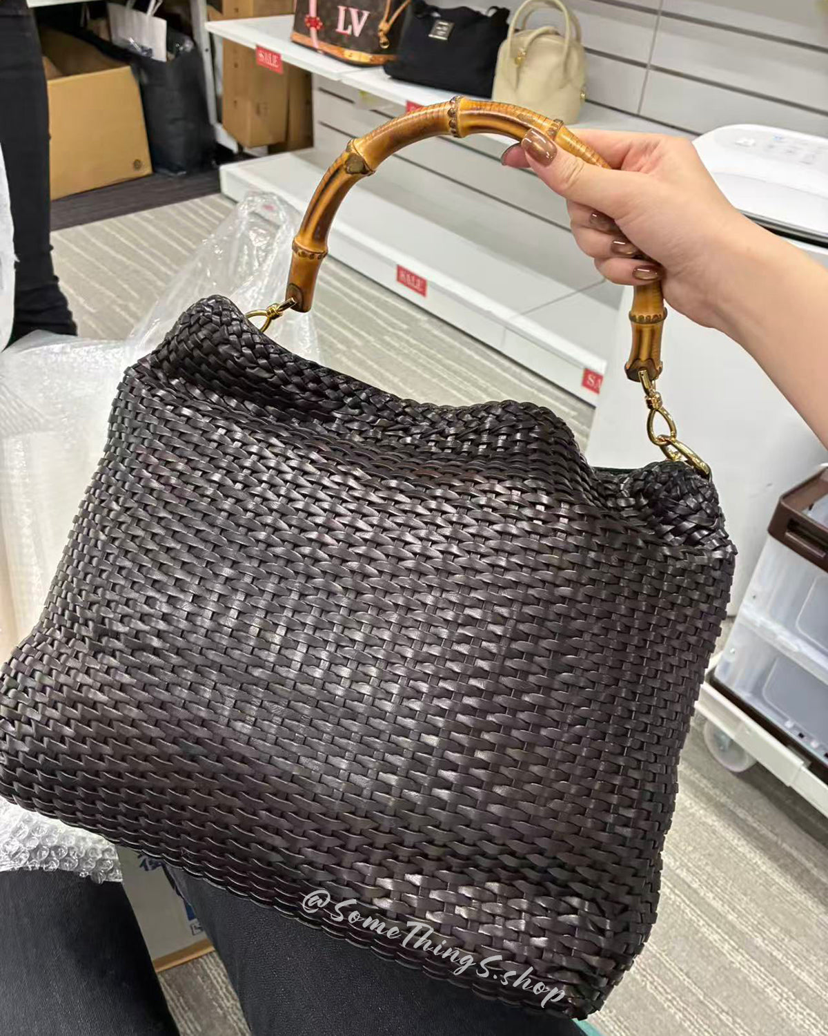 【日本🇯🇵 中古二手】Gucci Bamboo Woven Leather Hobo Bag｜正版正貨