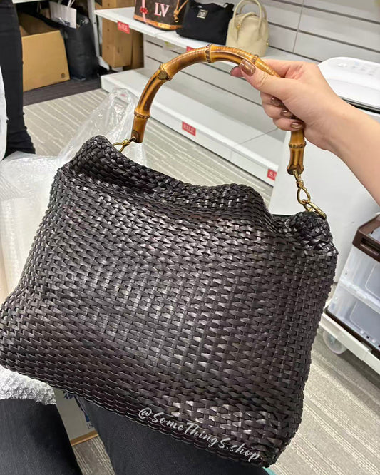 【日本🇯🇵 中古二手】Gucci Bamboo Woven Leather Hobo Bag｜正版正貨