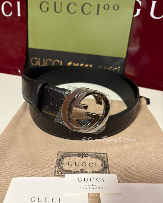 Gucci GG Marmont leather embossed belt 壓紋腰帶（銀扣）