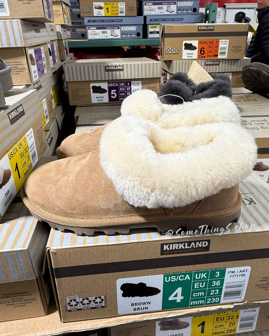 [ 韓國 Costco ] Kirkland Signature Ladies' Shearling Platform Slipper 女士毛毛厚底拖鞋