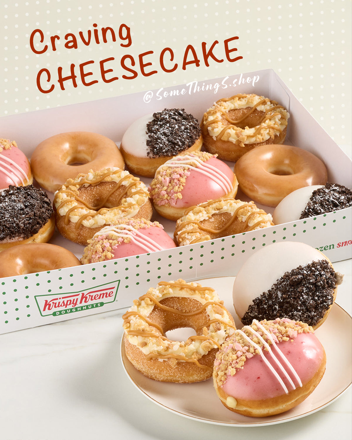 冷凍 ❄ 急凍食品|  泰國🇹🇭 Krispy Kreme CRAVING CHEESECAKE Donuts 芝士蛋糕冬甩 甜甜圈｜期間限定口味｜經典原味｜流心鹹蛋黃