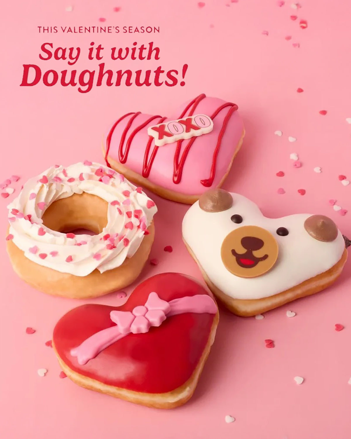 冷凍 ❄ 急凍食品|  泰國🇹🇭 Krispy Kreme 情人節限定 Say It With Doughnuts 甜蜜心形冬甩系列 Donuts 冬甩 甜甜圈｜期間限定口味｜經典原味｜流心鹹蛋黃