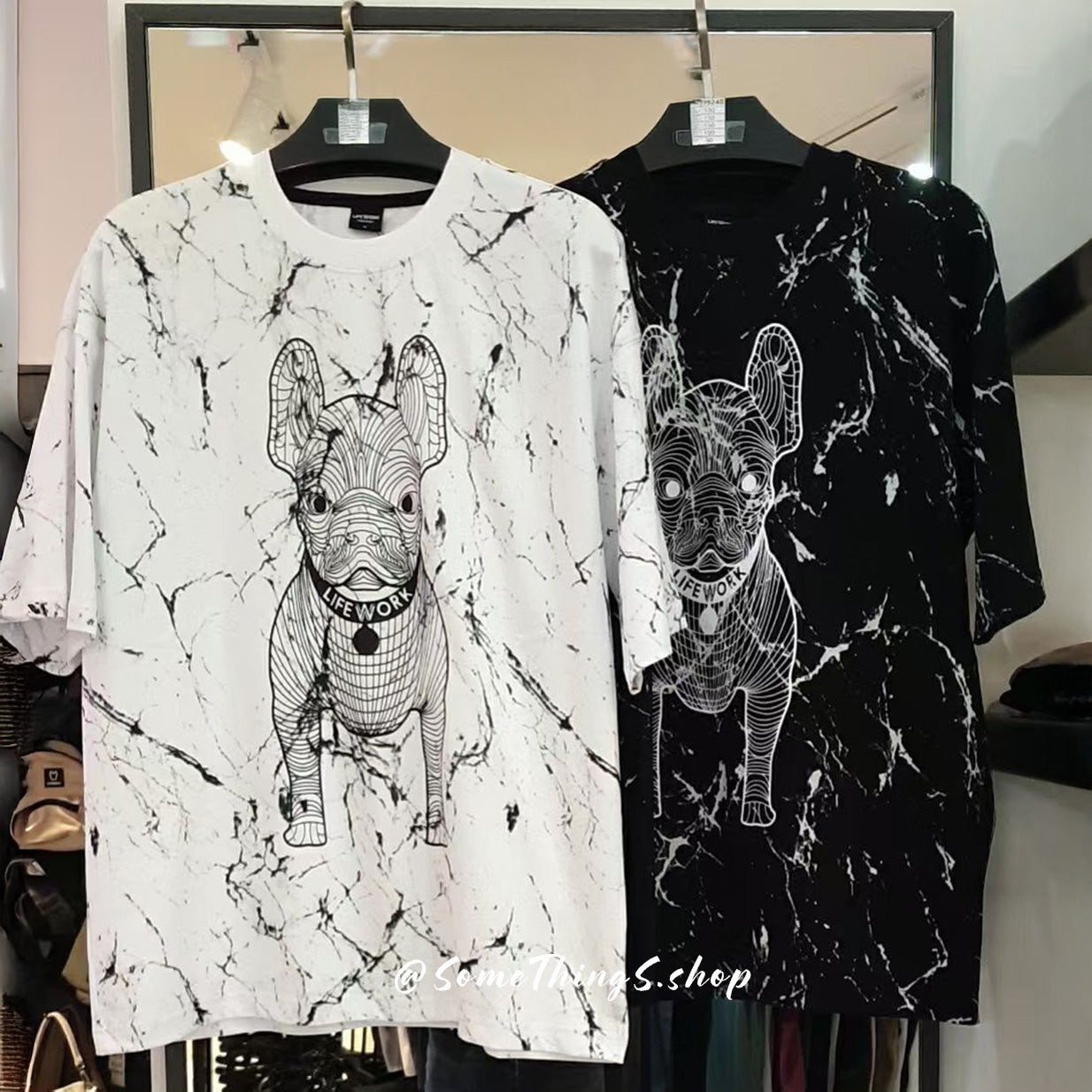 韓國🇰🇷 小眾品牌 LifeWork Radog Marble pattern short-sleeved T-shirt