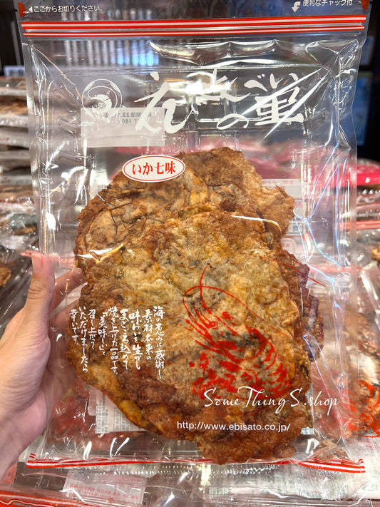 日本 名古屋蝦片 老舖 蝦仙貝の里 蝦餅｜七味辣魷魚鬚 80g