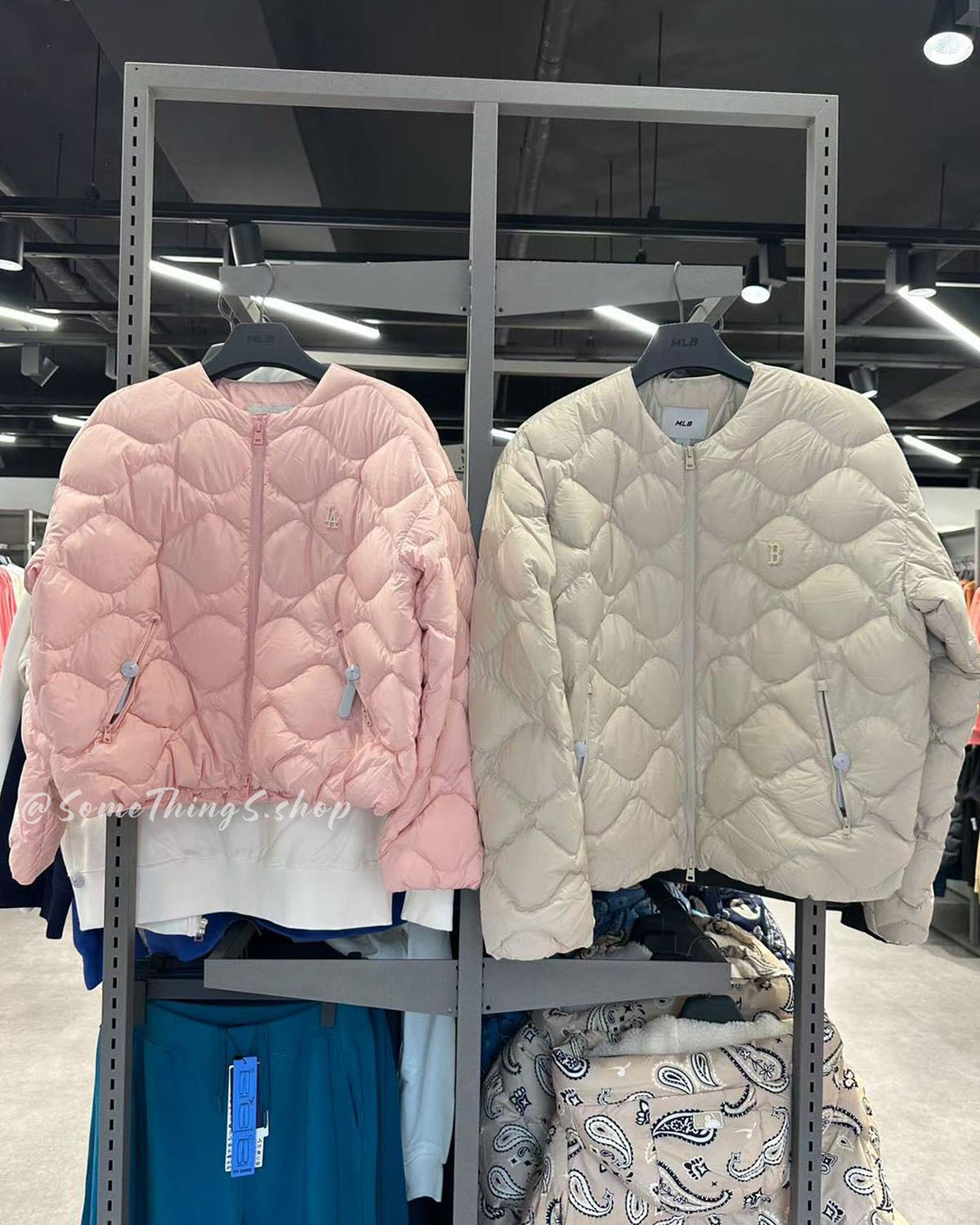 韓國🇰🇷 MLB Basic Wave U-Neck Lightweight Padding Down Jacket