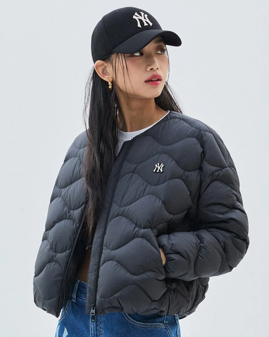 韓國🇰🇷 MLB Basic Wave U-Neck Lightweight Padding Down Jacket