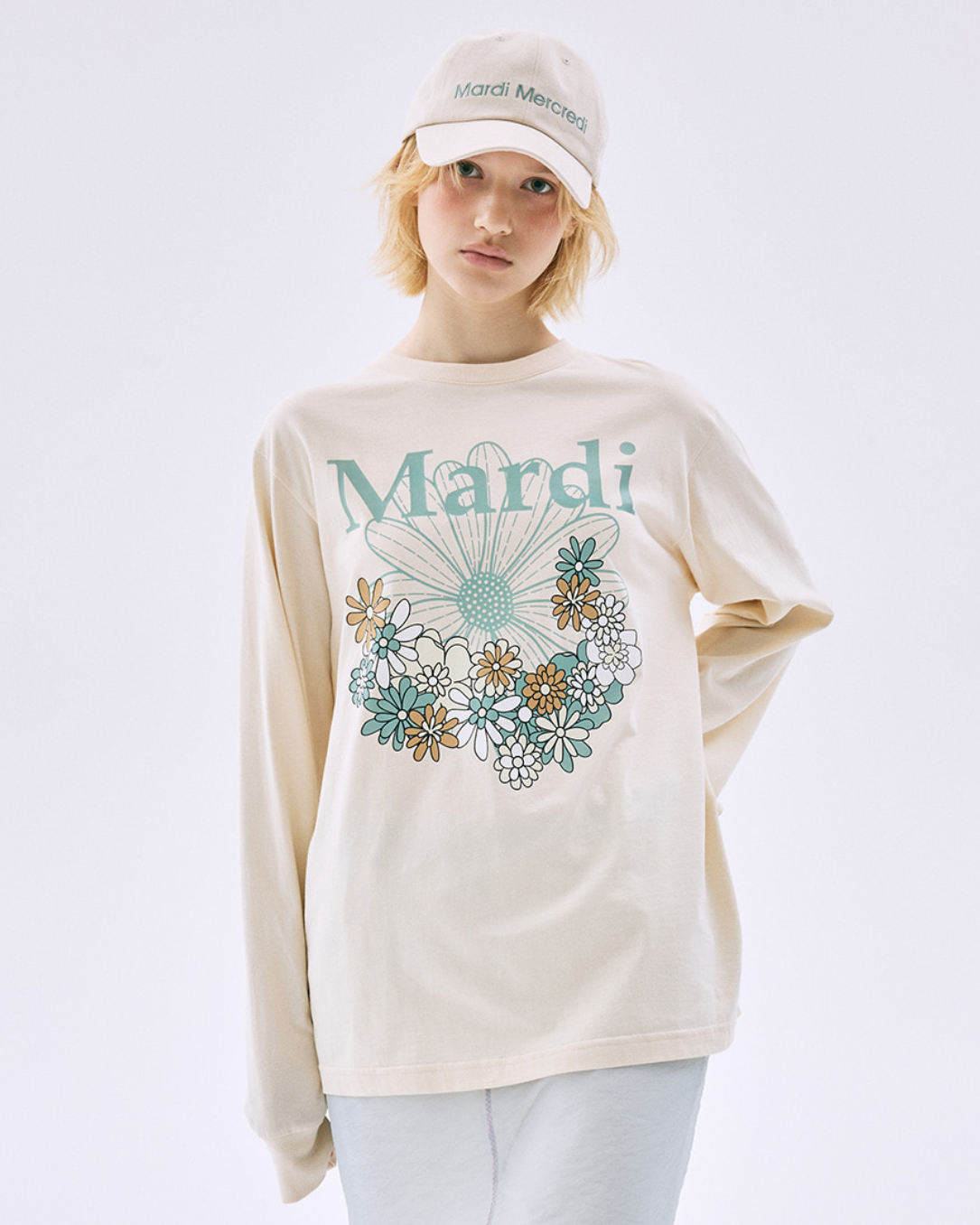 【 Fall 2025 】韓國 🇰🇷 Mardi Mercredi Long Sleeve FlowerMardi Jardin Tee