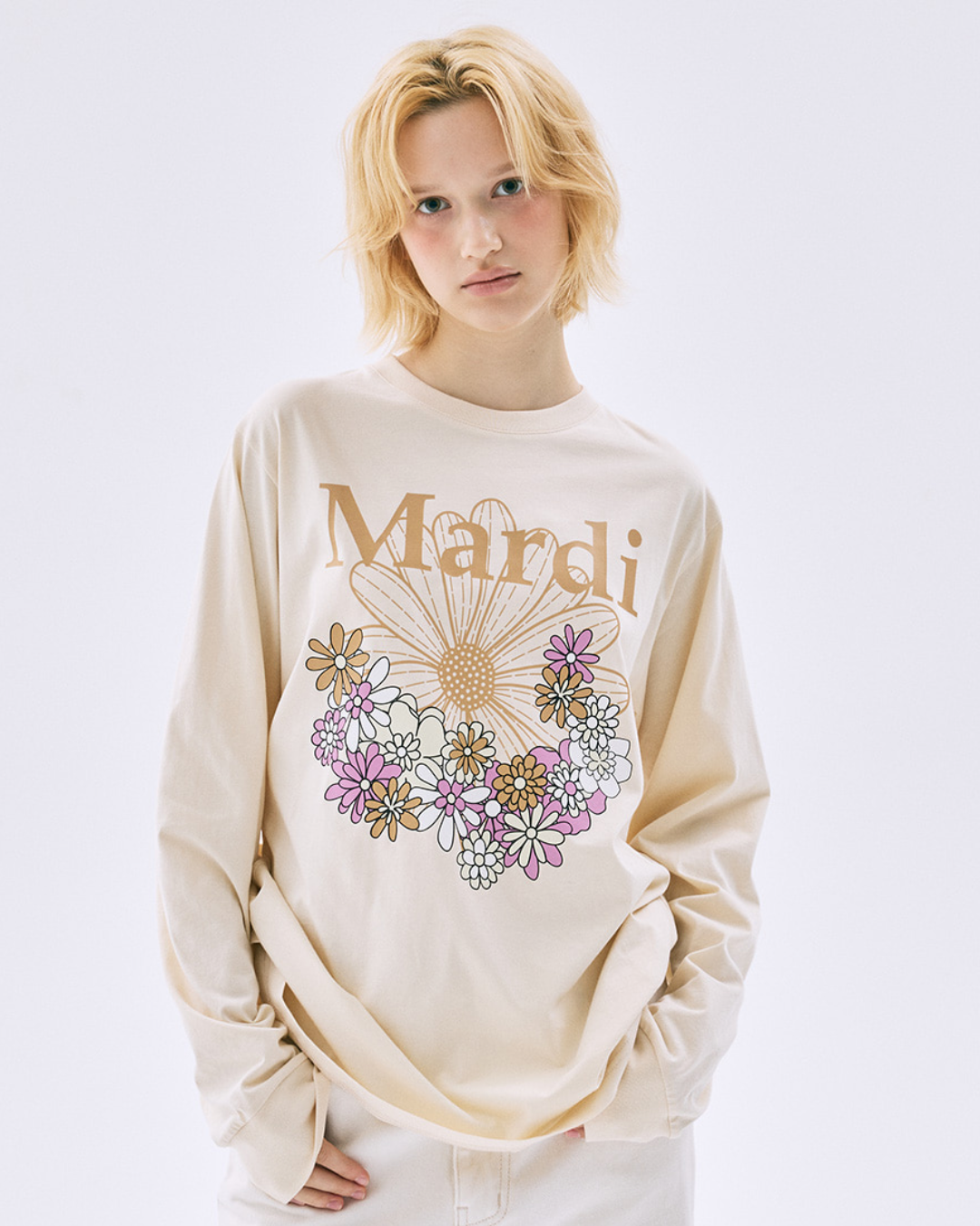 【 Fall 2025 】韓國 🇰🇷 Mardi Mercredi Long Sleeve FlowerMardi Jardin Tee