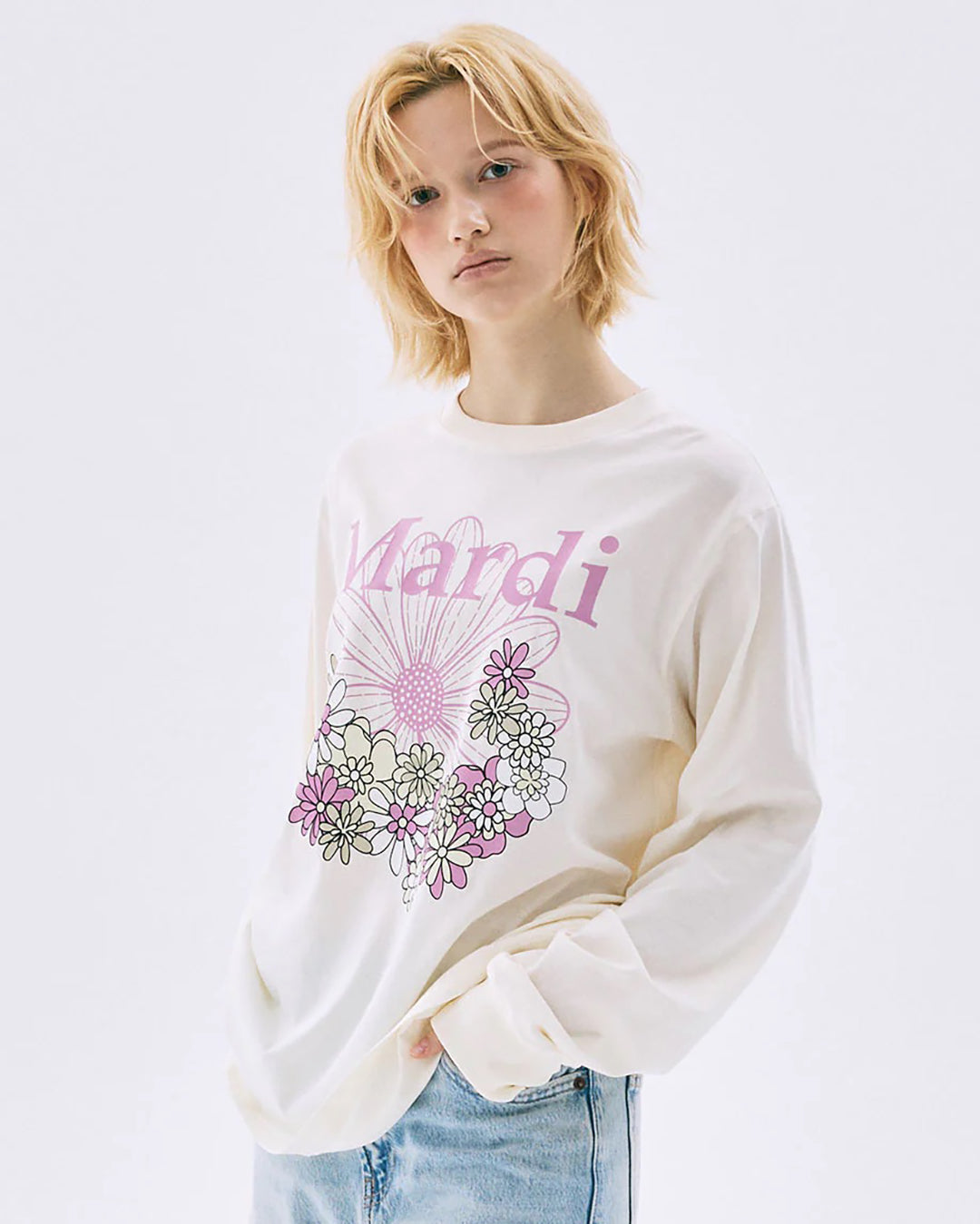 【 Fall 2025 】韓國 🇰🇷 Mardi Mercredi Long Sleeve FlowerMardi Jardin Tee