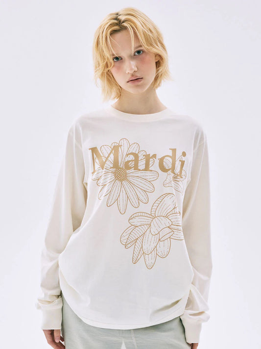 【 Fall 2025 】韓國 🇰🇷 Mardi Mercredi Long Sleeve Triple Flower Tee
