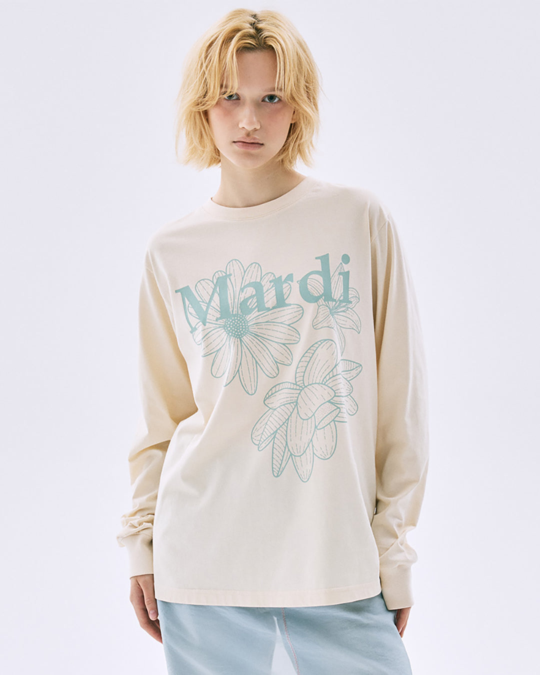 【 Fall 2025 】韓國 🇰🇷 Mardi Mercredi Long Sleeve Triple Flower Tee