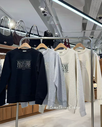 韓國 🇰🇷 Marithe Francois Girbaud classic LOGO  EMBROIDERY  unisex Sweatshirt (加絨) 長袖衞衣