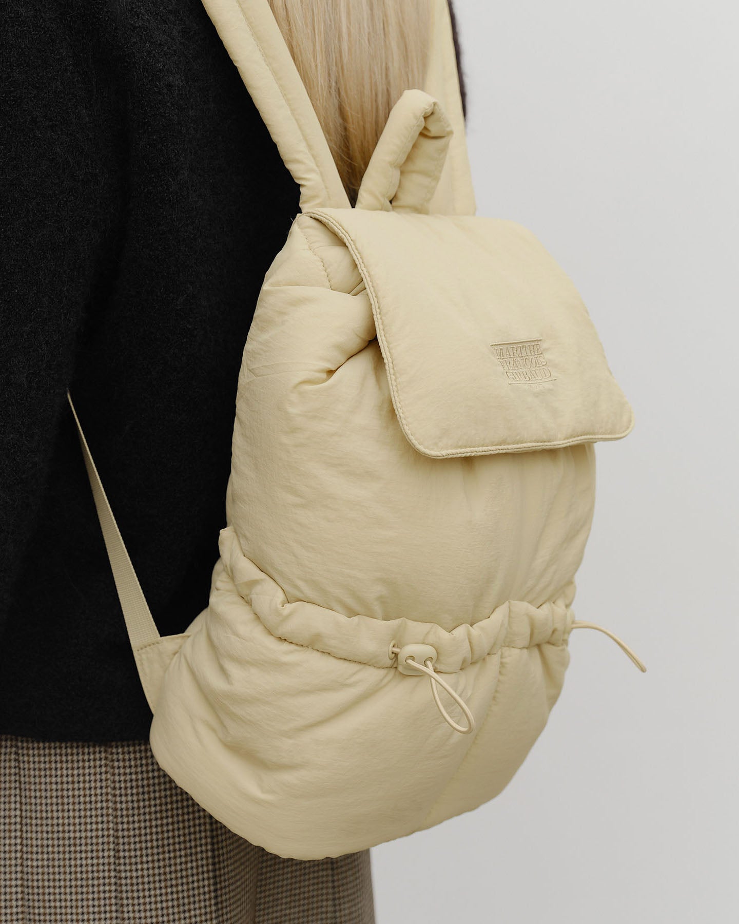 韓國 🇰🇷 Marithe Francois Girbaud Classic LOGO padding Backpack 夾棉背囊