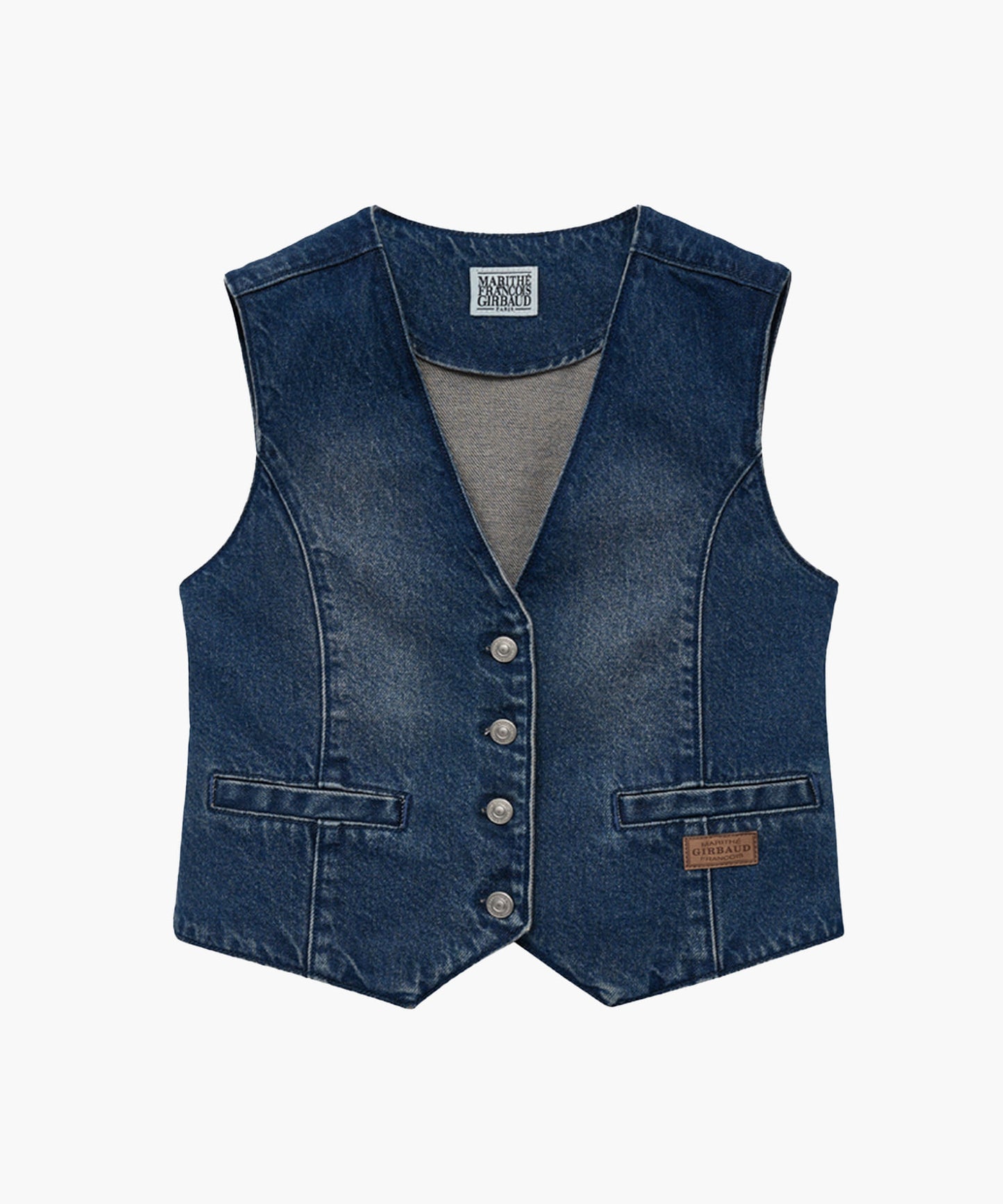 韓國🇰🇷 Marithe François Girbaud W V-neck button Denim Vest (100% 純棉) ‼️Sale‼️