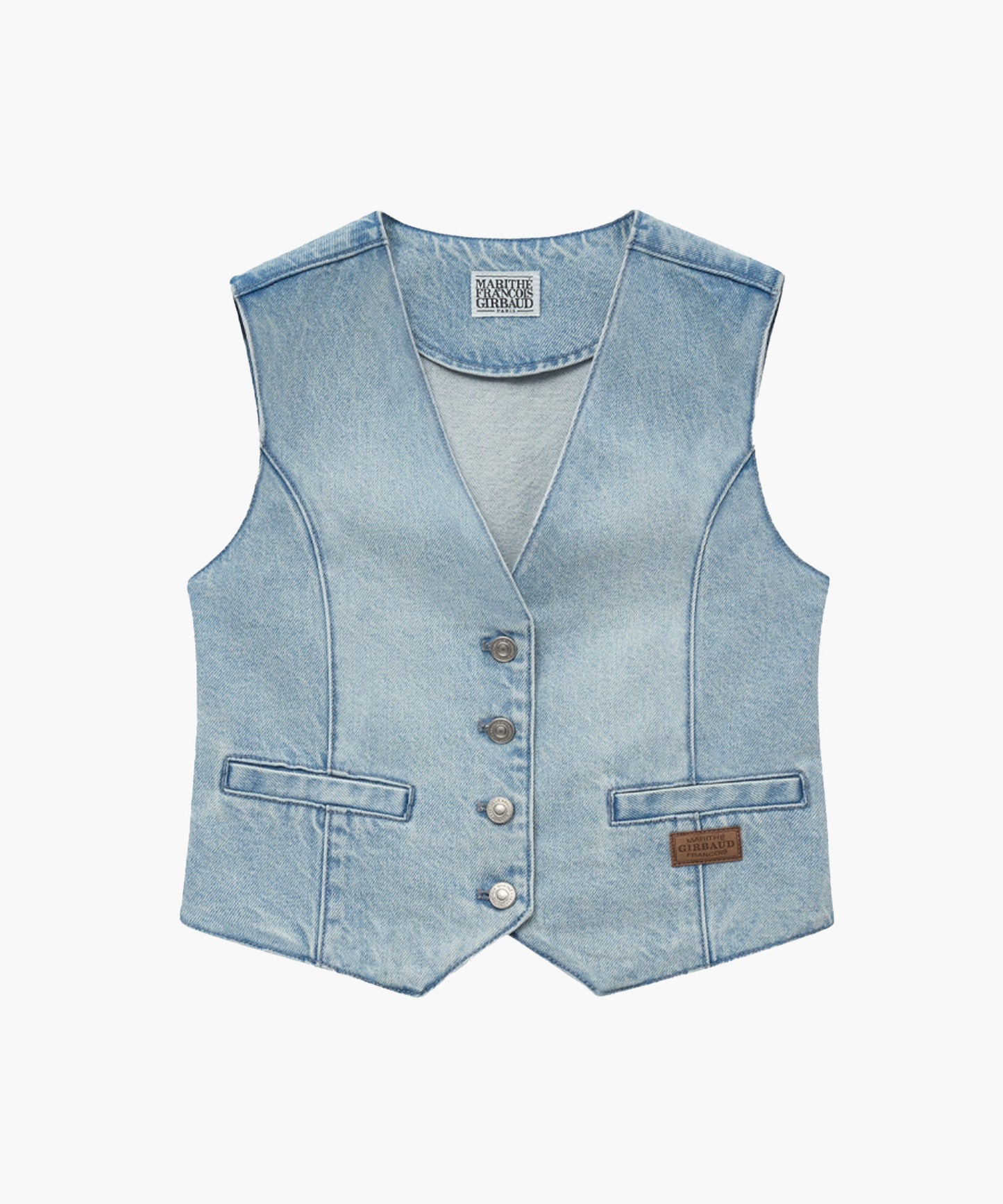韓國🇰🇷 Marithe François Girbaud W V-neck button Denim Vest (100% 純棉) ‼️Sale‼️