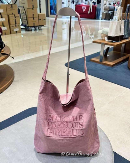 韓國 🇰🇷 Marithe Francois Girbaud classic LOGO Corduroy shoulder bag｜3 colors